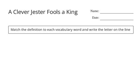 A Clever Jester Fools A King