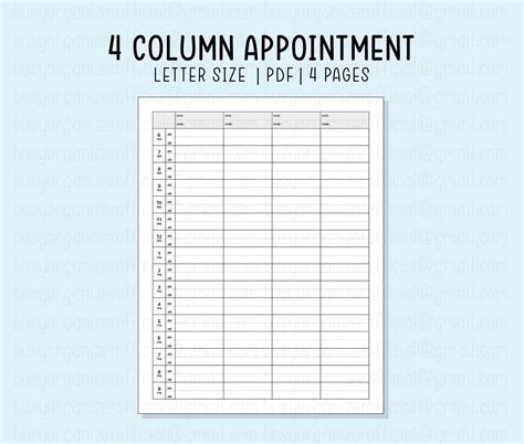 A Column In An Appointment Book Is Assigned To