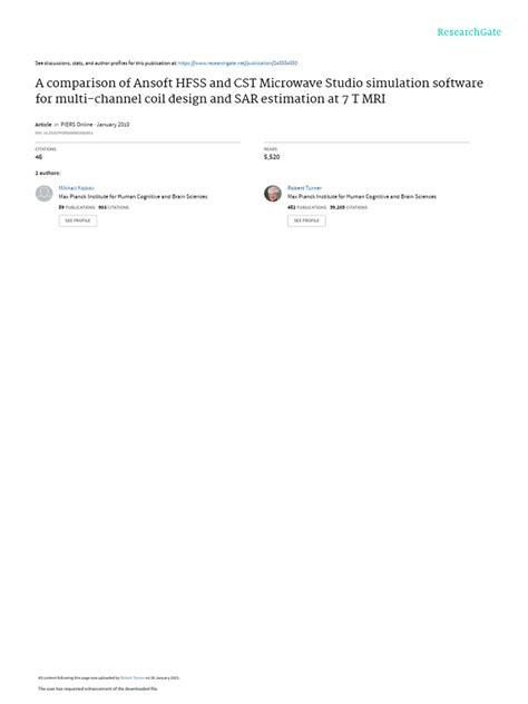 A Comparison Of Ansoft Hfss And Cst Microwave Studio