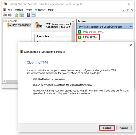 A Configuration Change Was Requested To Clear This Computer S Tpm