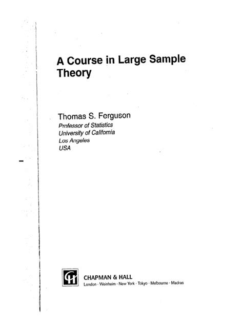 A Course In Large Sample Theory