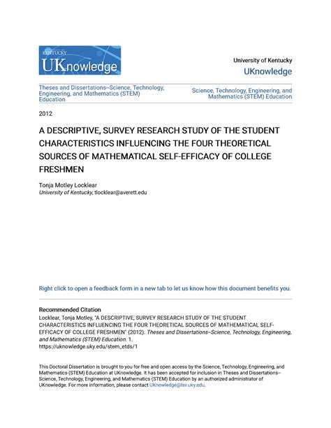 a descriptive survey research study of the student