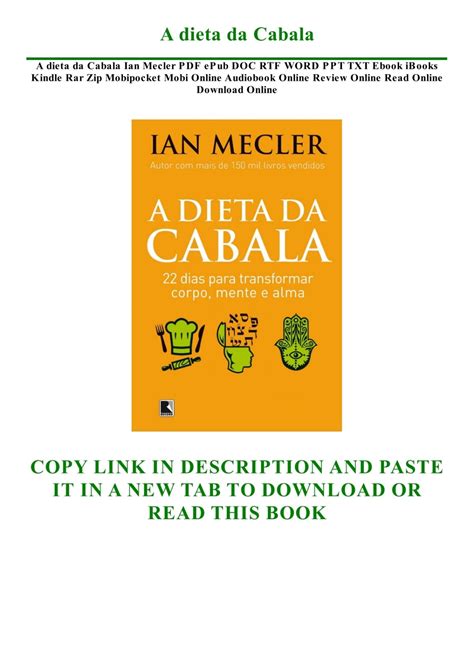 A Dieta Da Cabala