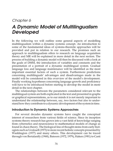 A Dynamic Model Of Multilingualism Perspectives Of Change In Psycholinguistics