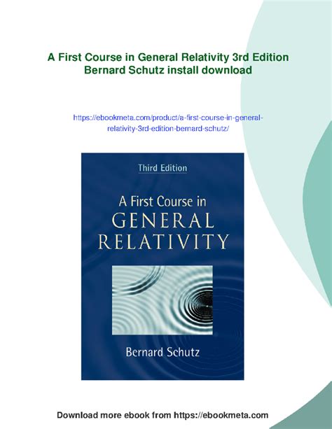 A First Course In General Relativity Bernard F Schutz