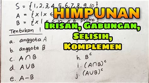 A GABUNGAN B KOMPLEMEN：Materi Peluang dalam Pelajaran Matematika | kumparan.com