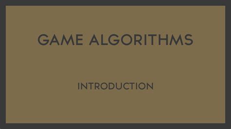 a game algorithm jbra