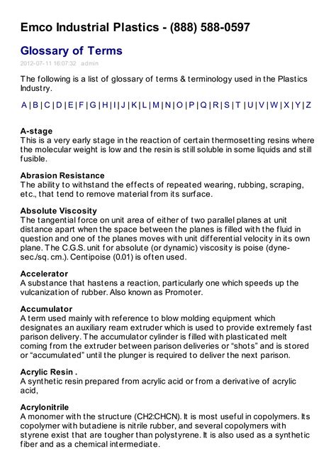 a glossary of plastics terminology in 7 languages