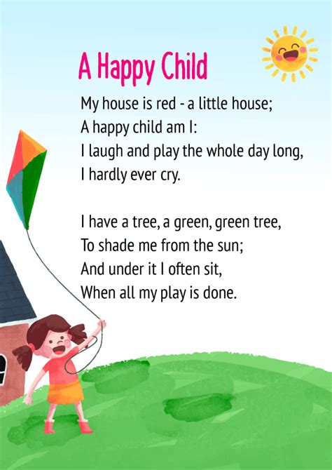A Happy Child Poem For Class 1 In Recitation Poems For Grade 1 - Recitation Poems For Grade 1