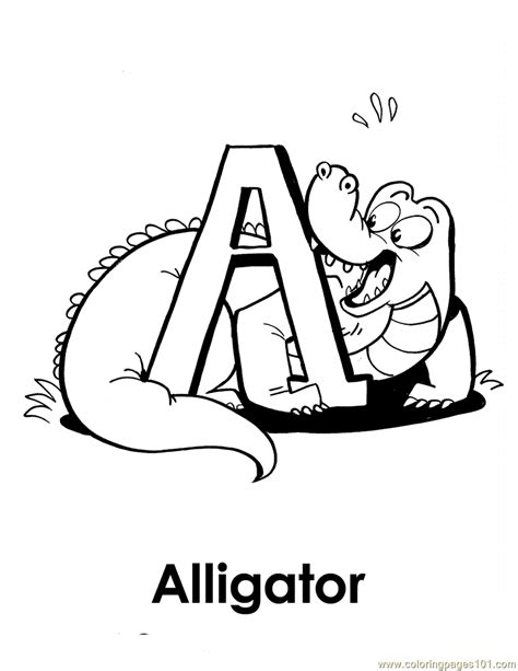A Is For Alligator Coloring Page Twisty Noodle A For Alligator Coloring Page - A For Alligator Coloring Page