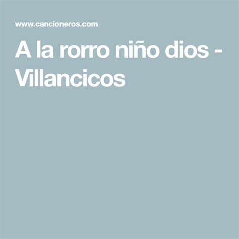A La Rorro Niño Dios