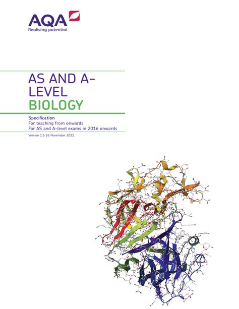 A Level Aqa Biology Specification