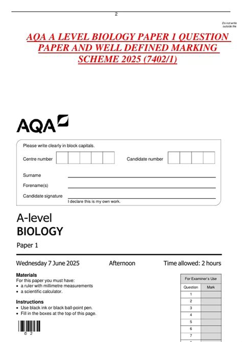 A Level Biology Aqa