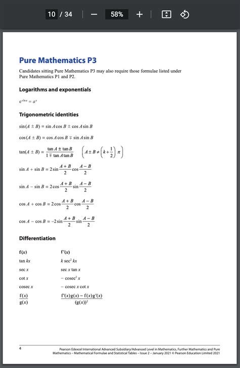 A Level Maths P 3 Notes