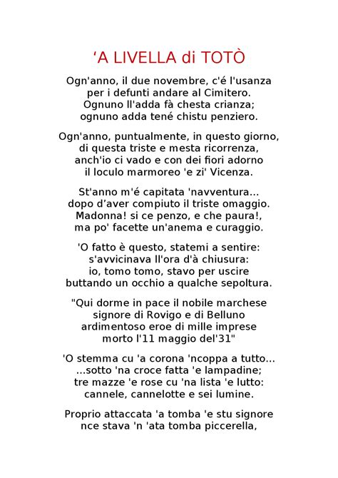 A Livella Testo