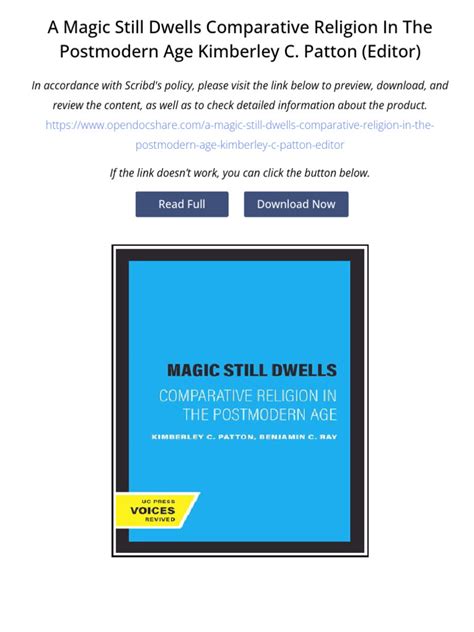 A Magic Still Dwells Comparative Religion In The P