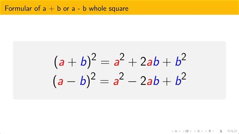 A Minus B Whole Square Formula Examples A B 2 Math - B 2 Math