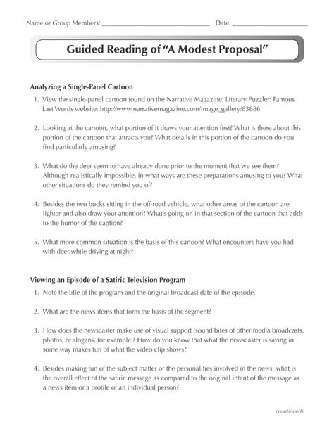 A Modest Proposal Answer Key Pdf