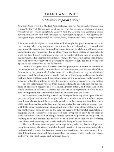 A Modest Proposal Pdf