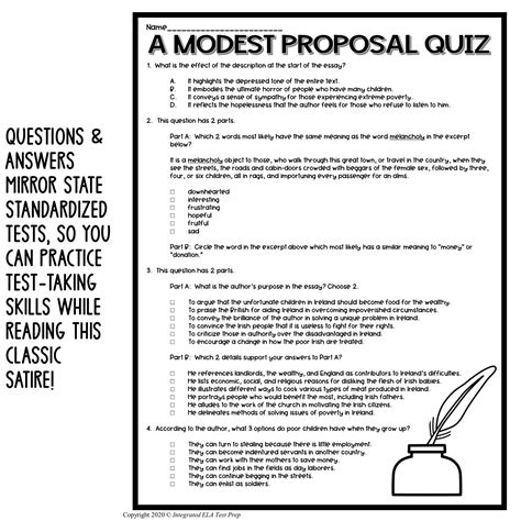 A Modest Proposal Quiz