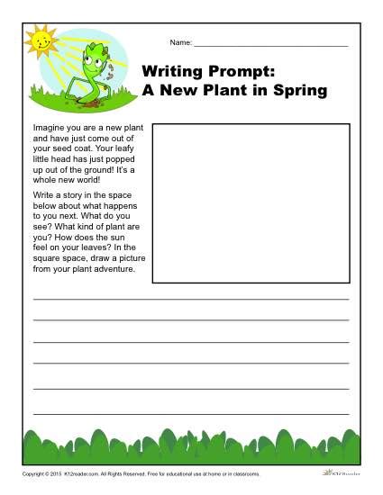 A New Plant In Spring Writing Prompt For Spring Writing Prompts 3rd Grade - Spring Writing Prompts 3rd Grade