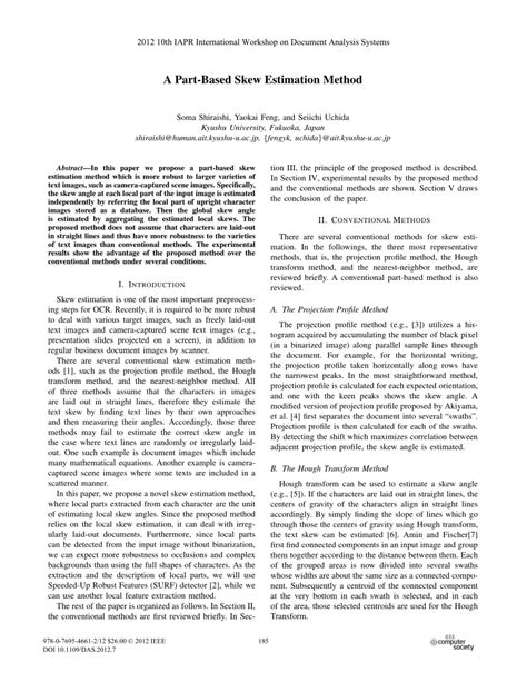 A Part Based Skew Estimation Method