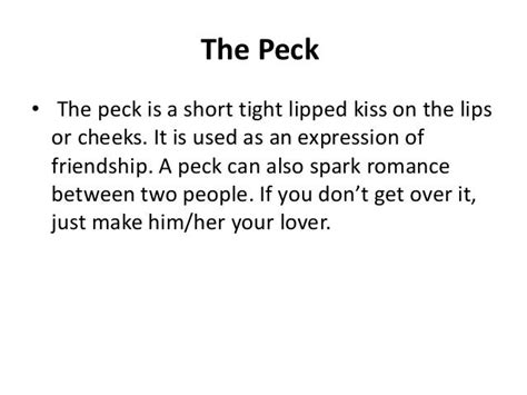 a peck kiss meaning