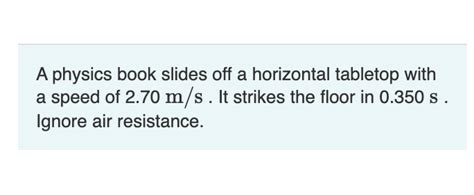 A Physics Book Slides Off A Horizontal