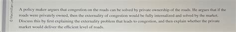 A Policy Maker Argues That Congestion On The Roads
