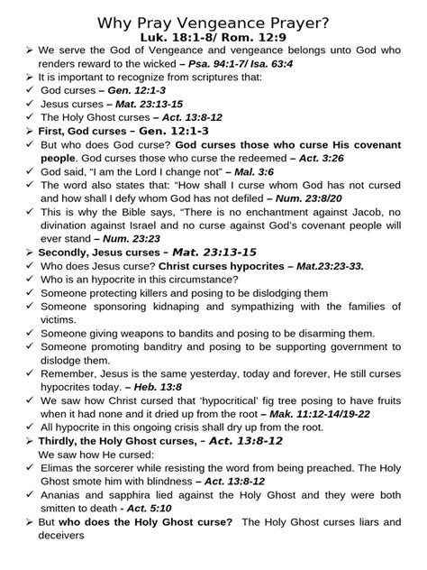 A Prayer For Vengeance