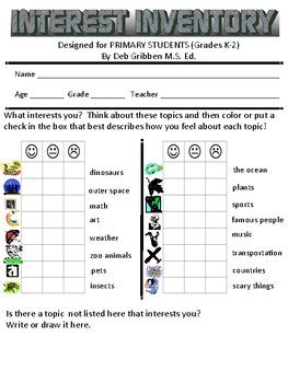 A Primary Interest Inventory Students Omaha