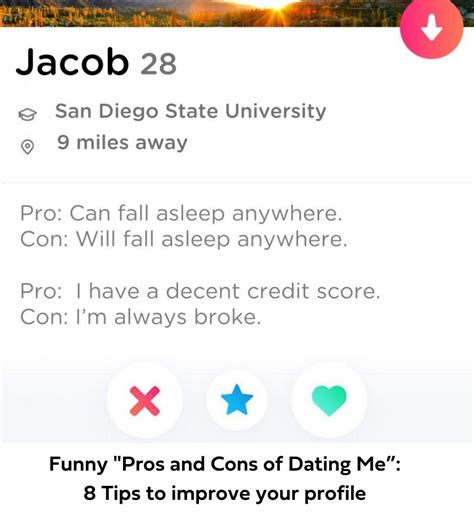 a pro and con of dating me funny