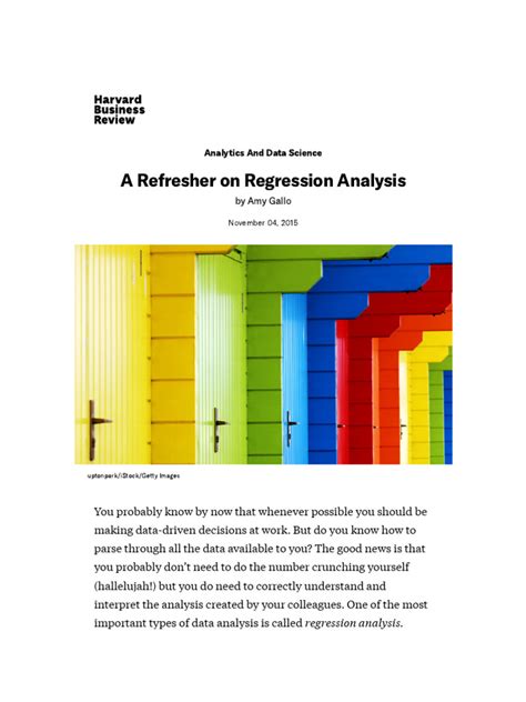 a refresher on regression analysis