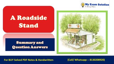 A Roadside Stand Question And Answer