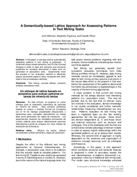 A Semantically Based Lattice Approach For Assessing