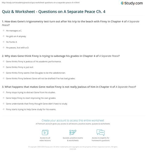A Separate Peace Worksheet Answers   A Separate Peace Quot Peace Quot As A - A Separate Peace Worksheet Answers