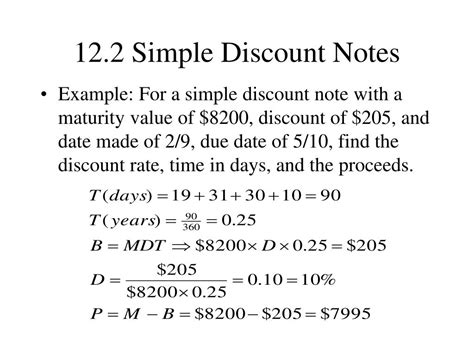 A Simple Discount Note Results In