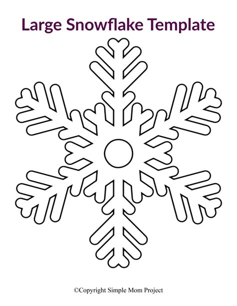 a snowflake is shown with the words large snowflake template on it