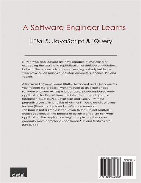 A Software Engineer Learns Html5 Javascript And Jquery A Guide To Standards Based Web Applications