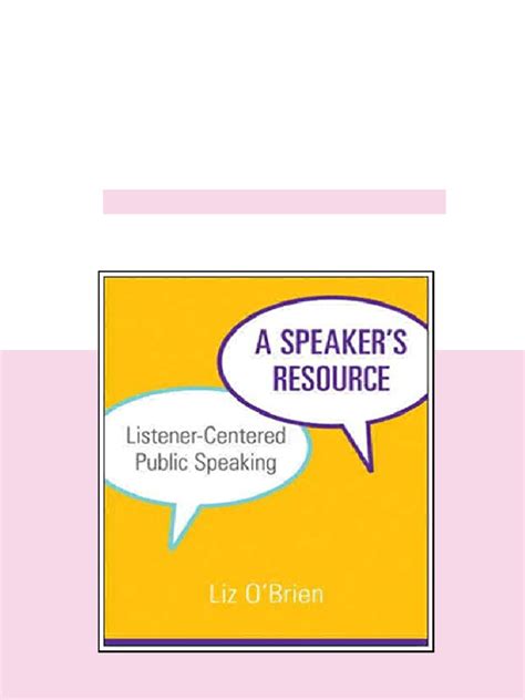 A Speakers Resource Listener Centered Public Speaking 1nbsped