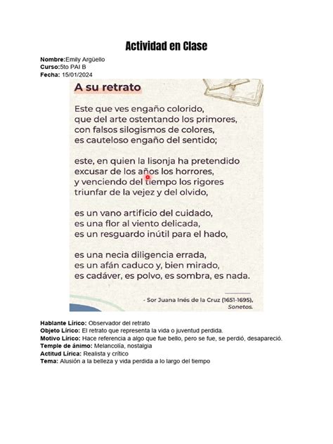 A Su Retrato Analysis
