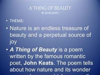 A Thing Of Beauty Theme