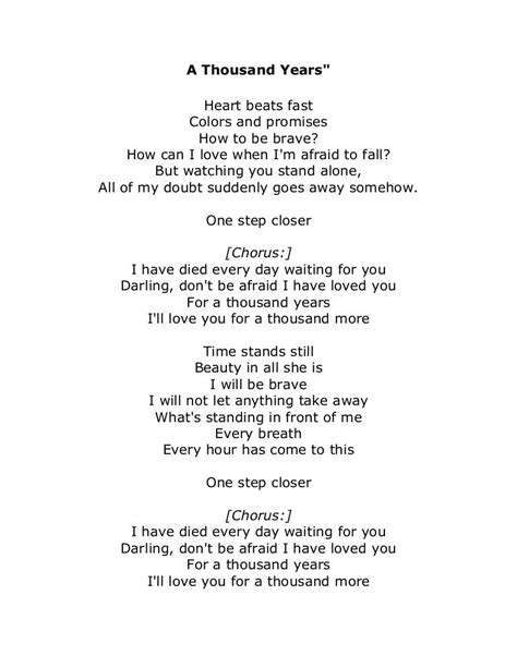 A Thousand Years Lyrics