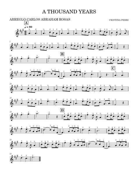 A Thousand Years Violin Sheet Music