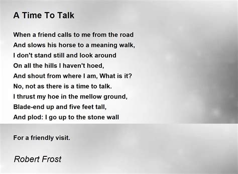 A Time To Talk By Robert Frost Poem Robert Frost Rhyme Scheme - Robert Frost Rhyme Scheme