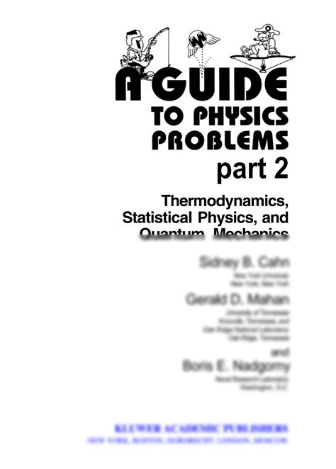 a to physics problems part 2 thermodynamics statistical physics and quantum mechanics 1st