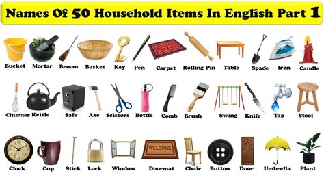 A To Z Household Items Household Items Vocabulary Household Items That Start With I - Household Items That Start With I