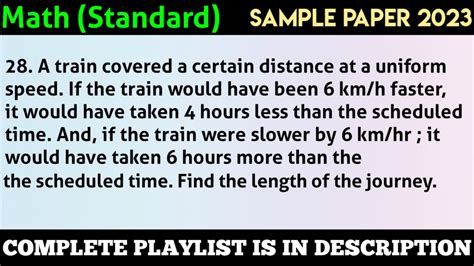 A Train Covered A Certain Distance At A Uniform Speed