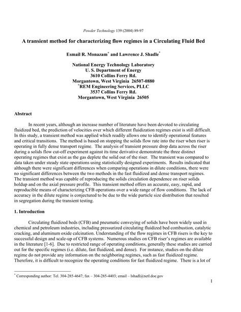 A Transient Method For Characterizing Flow Regimes In A