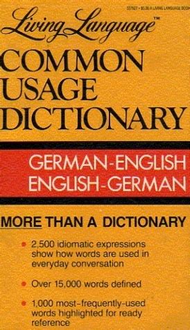 A Usage Dictionary English German German English Gebrauchswrterbuch Englisch Deutsch Deutsch Englisch